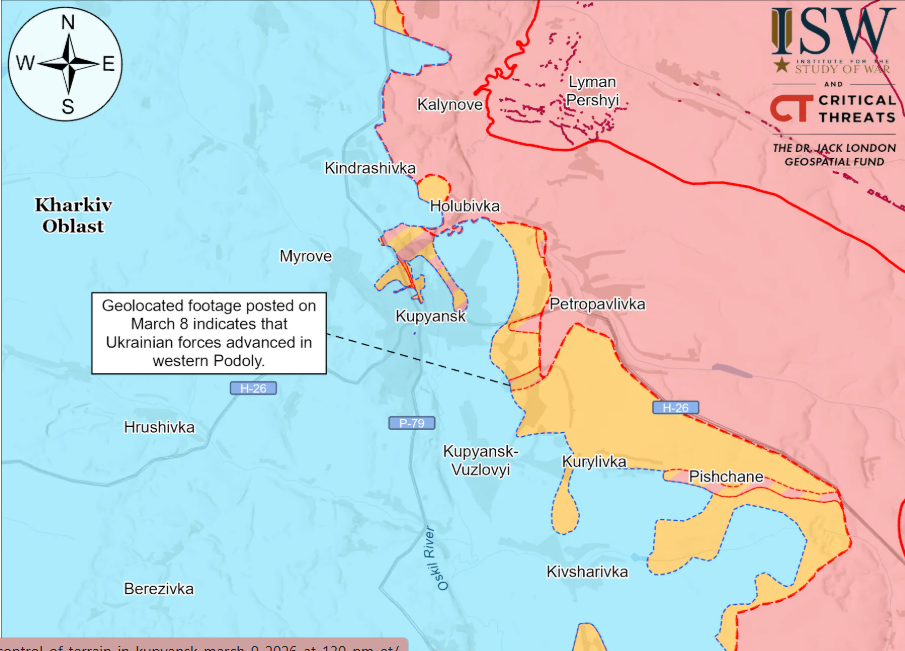 ISW: Ukraine advances near Kupyansk, counter Russian offensive in Zaporizhzhia Oblast