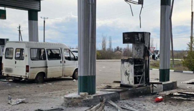 Russians strike gas station in Kharkiv region, three injured