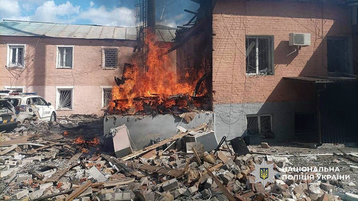 Occupiers launch drone strike on Pryluky, one person injured, fire breaks out at district police department