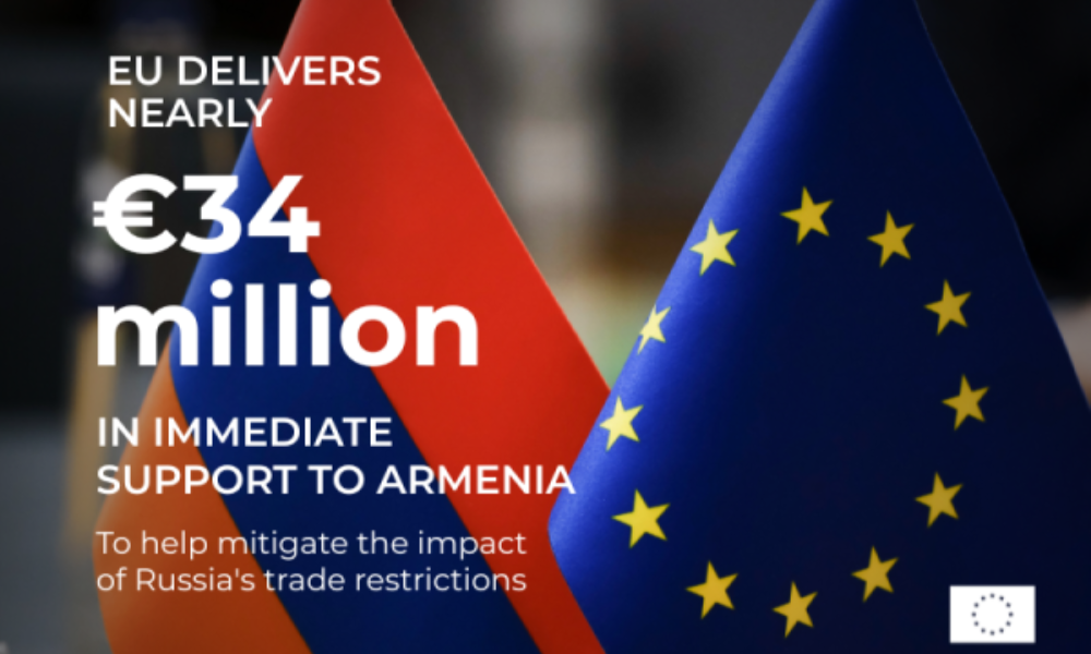 EU delivers €34 million in immediate support to Armenia as announced by President von der Leyen